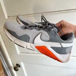 Nike Gray and Orange Men's Sneakers